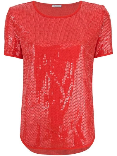 P.a.r.o.s.h . Short-sleeve Sequin Top - Red