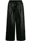 P.a.r.o.s.h Cropped Drawstring Trousers In Black