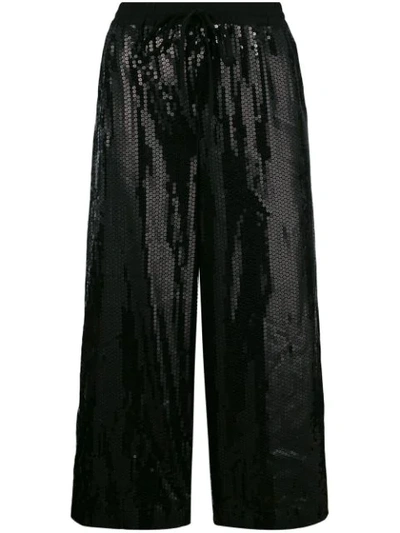 P.a.r.o.s.h Cropped Drawstring Trousers In Black