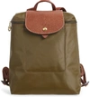 Longchamp 'le Pliage' Backpack - Green In New Khaki