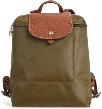 Longchamp 'le Pliage' Backpack - Green In New Khaki