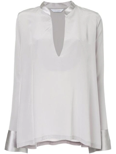 Kacey Devlin Contrast Cuff And Collar Blouse - Pink