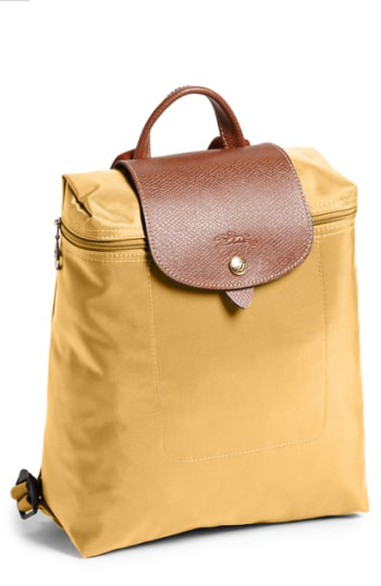 yellow longchamp backpack