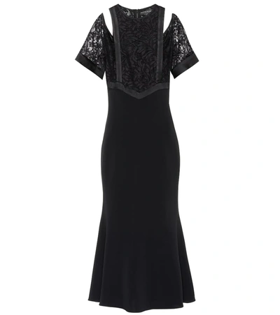 David Koma Cotton-blend Dress In Black