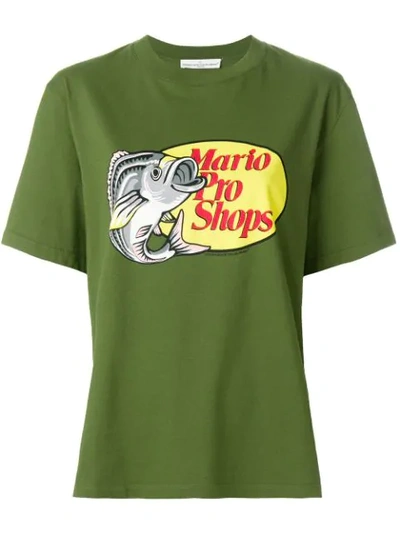 Golden Goose T Shirt Samia Green Mario Pro Shops In Green, Golden