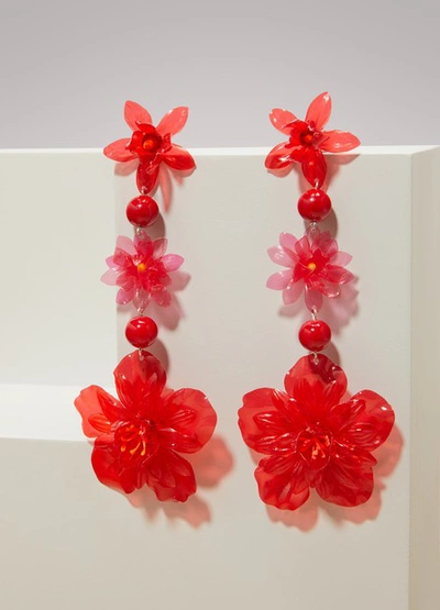 Isabel Marant Flower Pendant Earrings In Red