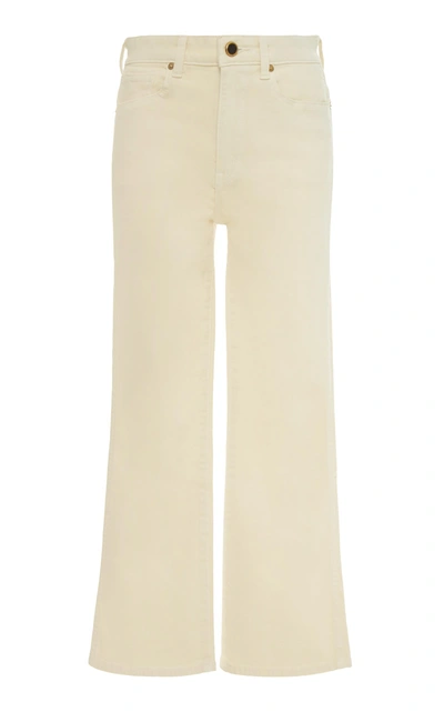 Khaite Benny Mid-rise Crop Flare Jeans In Neutral