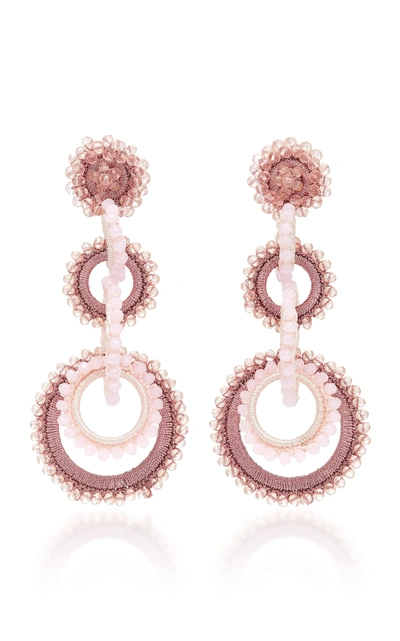 Bibi Marini Silk And Crystal Bead Sundrop Earrings In Pink