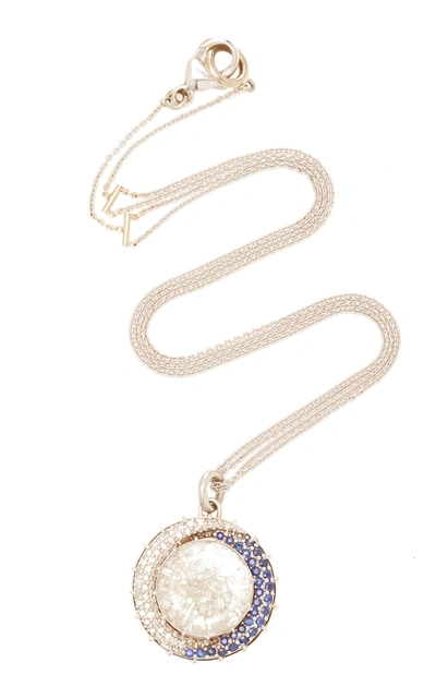 Renee Lewis Shake 18k Gold Diamond And Sapphire Necklace In White