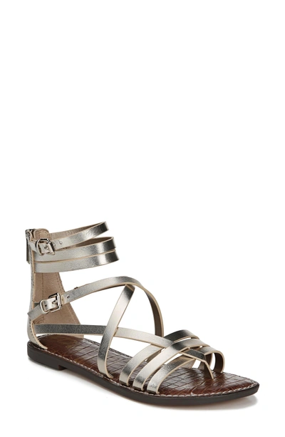 Sam Edelman Ganesa Strappy Sandal In Molten Gold Metallic Leather