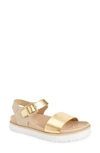 Etienne Aigner Ange Sandal In Gold/ Natural Leather