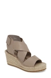 Eileen Fisher 'willow' Espadrille Wedge Sandal In Oyster Leather