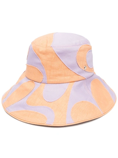 Helen Kaminski Ives Colour-block Bucket Hat In <p>lavander And Orange Ives Linen Hat From  Featuring Bucket Hat Featuring 9.5 Cm Brim