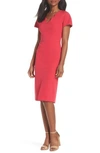 Maggy London Scallop Sheath Dress In Primrose