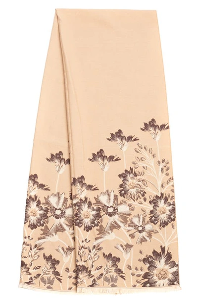 Saachi Floral Pattern Reversible Scarf In Neutral