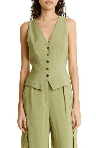 Ramy Brook Cosette Button Front Vest In Green