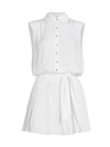 Ramy Brook Peyton Button Front Mini Dress In Ivory