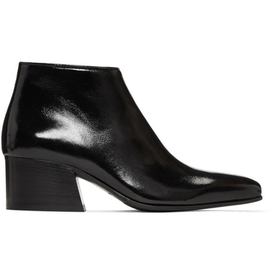 Acne Studios Black Lusinda Ankle Boots In Solid Black