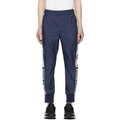 Neil Barrett Navy Retro Vision Track Pants In 466 Navy