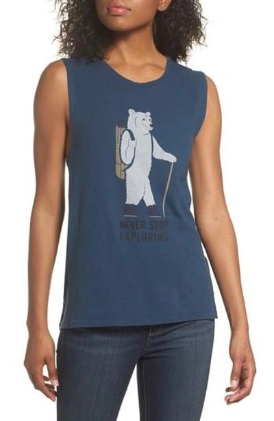 The North Face Well Loved Cruisin' Outdoors Muscle Tank In Blue Wing Teal