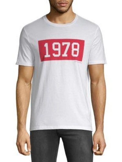 Calvin Klein Jeans Est.1978 1978 Block Crewneck Tee In Standard White