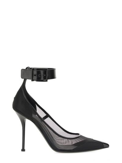 Alexander Mcqueen Punk Pumps With Strap In Black