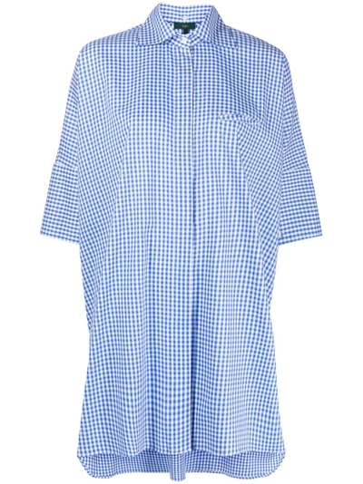 Jejia Checked Short-sleeve Shirt In Clear Blue