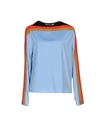 Msgm T-shirts In Sky Blue