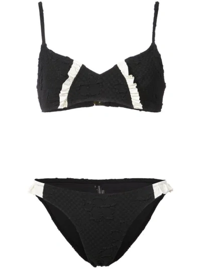 Morgan Lane Jacquard Lulu Bikini Set In Black