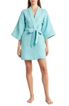 Nordstrom Rack Waffle Weave Robe In Teal Water