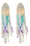 Ayounik Beaded Tassel Earrings In Yellow/ Blue/ Purple