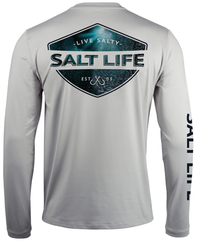 Salt Life Men's Deep Sea Light Long-sleeve Logo Shirt In White