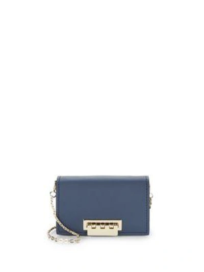Zac Zac Posen Earthette Leather Card Case With Chain In Navy