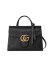 Gucci Gg Marmont Leather Top Handle Bag In Black