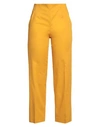 Maison Laviniaturra Woman Pants Acid Green Size 4 Cotton, Elastane In Yellow
