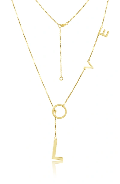 Adornia Love Lariat Necklace Gold In White