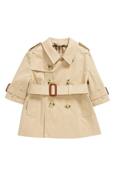 Burberry Kids Girls Beige Monogram Stripe Trench Coat