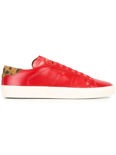 Saint Laurent Leather Low-top Sneaker, Red | ModeSens