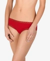 Natori Bliss Lace-trim Cotton Brief 156058 In Burnt Red