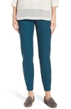 Eileen Fisher Washable Stretch-crepe Ankle Pants In Deep Blue Spruce