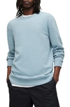 Allsaints Raven Logo-embroidered Cotton-jersey Sweatshirt In Still Blue