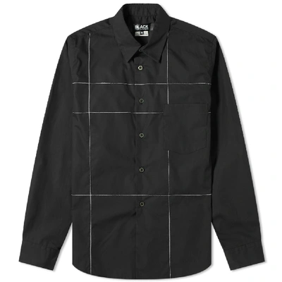 Comme Des Garcons Black Stitched Out Check Shirt