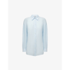 Reiss Ellis Long-sleeved Oversized Linen-blend Shirt In Pale Blue