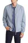 Allsaints Bassett Zipped Cotton-blend Bomber Jacket In Cloudy Blue