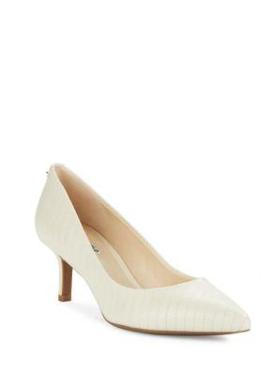 Karl Lagerfeld Rosette Leather Point Toe Pumps In Ivory