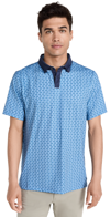 Rhone Golf Sport Polo In Ocean Blue Geo