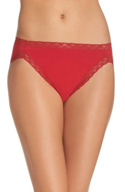 Natori 'bliss' French Cut Briefs In Burnt Red