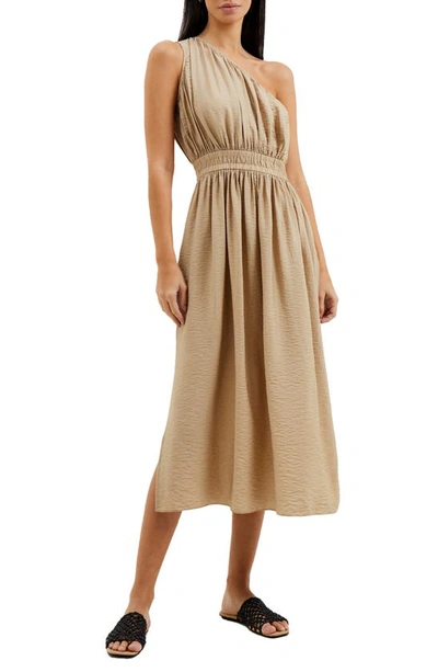 French Connection Faron Midi One Shoulder Dress In Incense