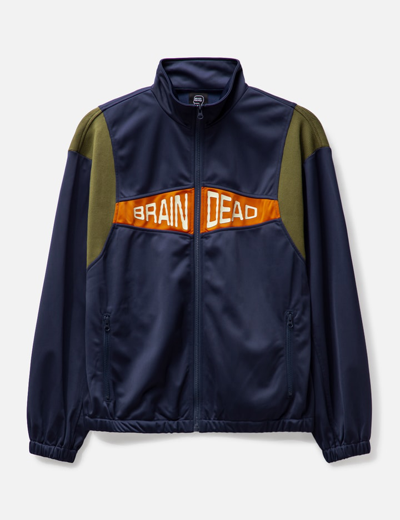 Brain Dead Alonzo Paneled Rib Track Jacket In Blue