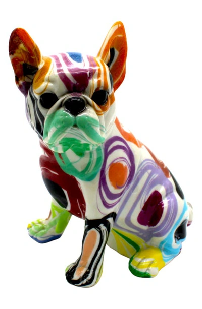 Interior Illusions Sitting Swirling French Bulldog Art Sculpture In Multi-color